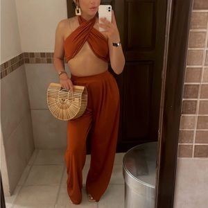 2 piece set wrap around top and pants